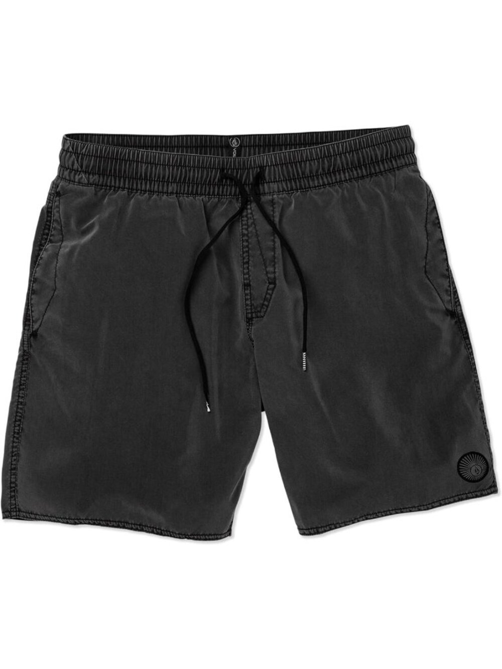 Men's 17" Quick-Dry Elastic Waist Swim Trunks, Drawstring Boardshorts, Black